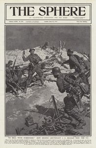 Lieutenant J.C. Buchan wins the Victoria Cross (original cover page from The Sphere 1918) art by For Lieutenant J.C. Buchan wins the Victoria Cross (original cover page from The Sphere 1918) art by For