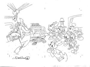 Mickey, Minnie, Goofy, Donald Duck, Daisy Duck and Huey, Dewey and Louie art by Dave King Mickey, Minnie, Goofy, Donald Duck, Daisy Duck and Huey, Dewey and Louie art by Dave King