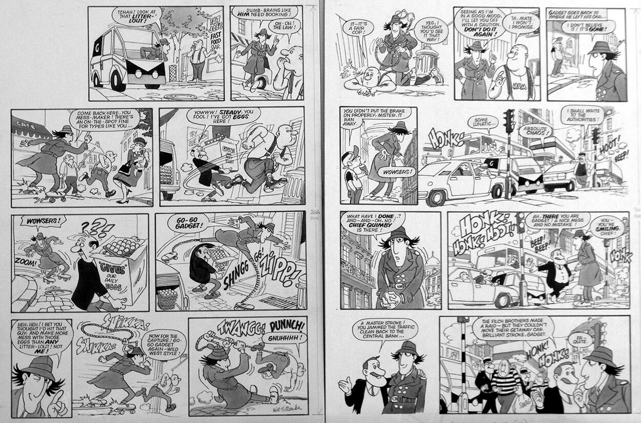 Inspector Gadget: Litter Lout (TWO pages) art by Bill Titcombe Inspector Gadget: Litter Lout (TWO pages) art by Bill Titcombe
