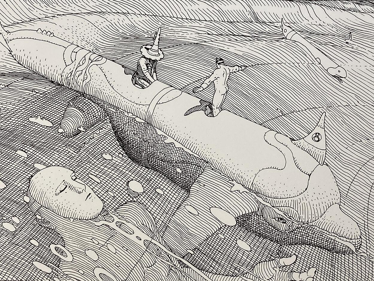 close-up art by Moebius (Jean Giraud) close-up art by Moebius (Jean Giraud)