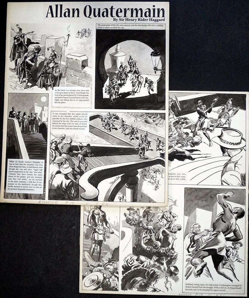 Allan Quatermain: Pages 12 & 13 (TWO pages) art by Mike Hubbard Allan Quatermain: Pages 12 & 13 (TWO pages) art by Mike Hubbard