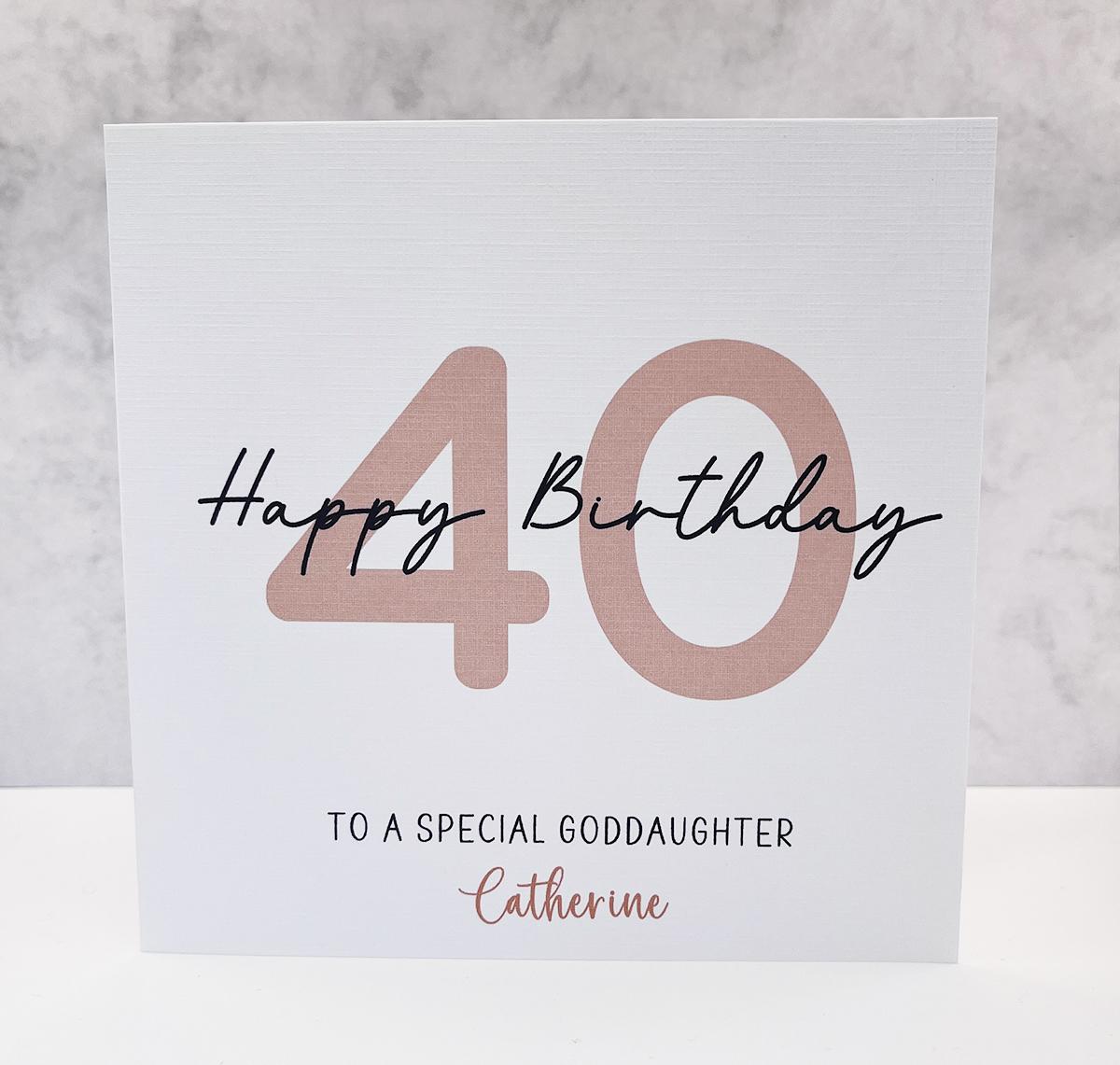 Personalised 40th Birthday Card - 40th