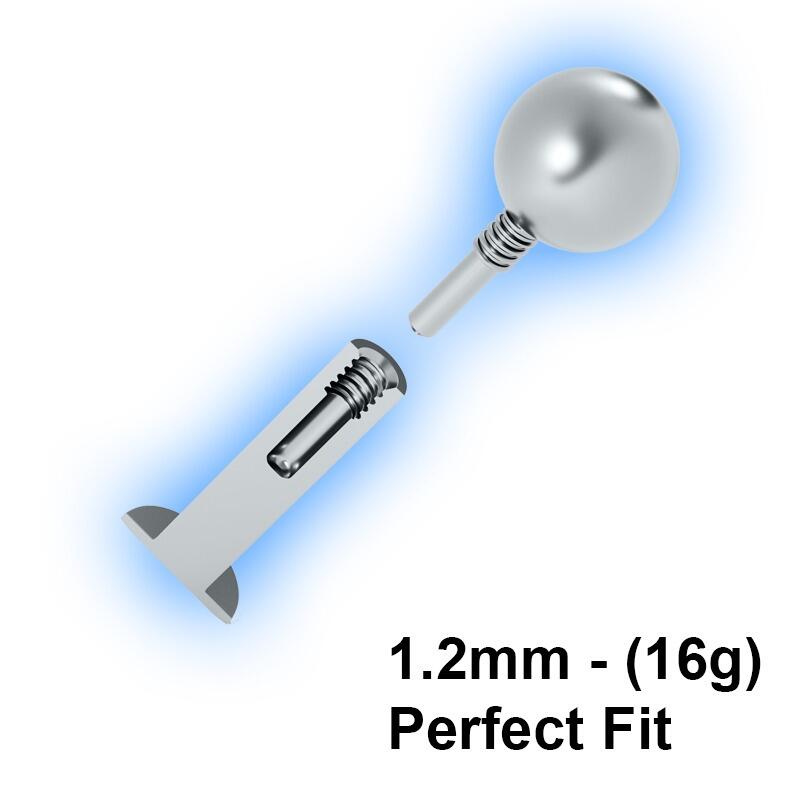 Titanium Perfect Fit Internal Thread Labret Stud - 1.2mm (16g) - How it works