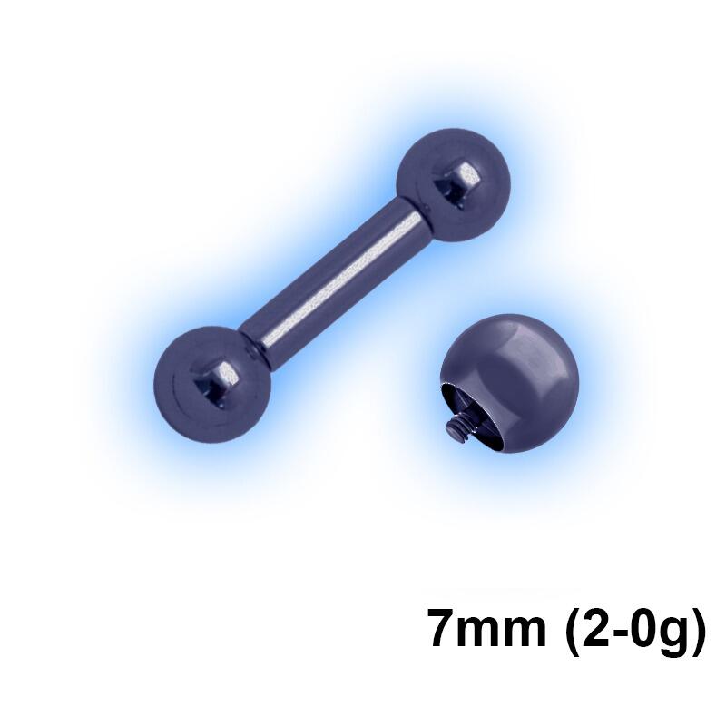 7mm Large Gauge Titanium Straight Barbell Internally Threaded