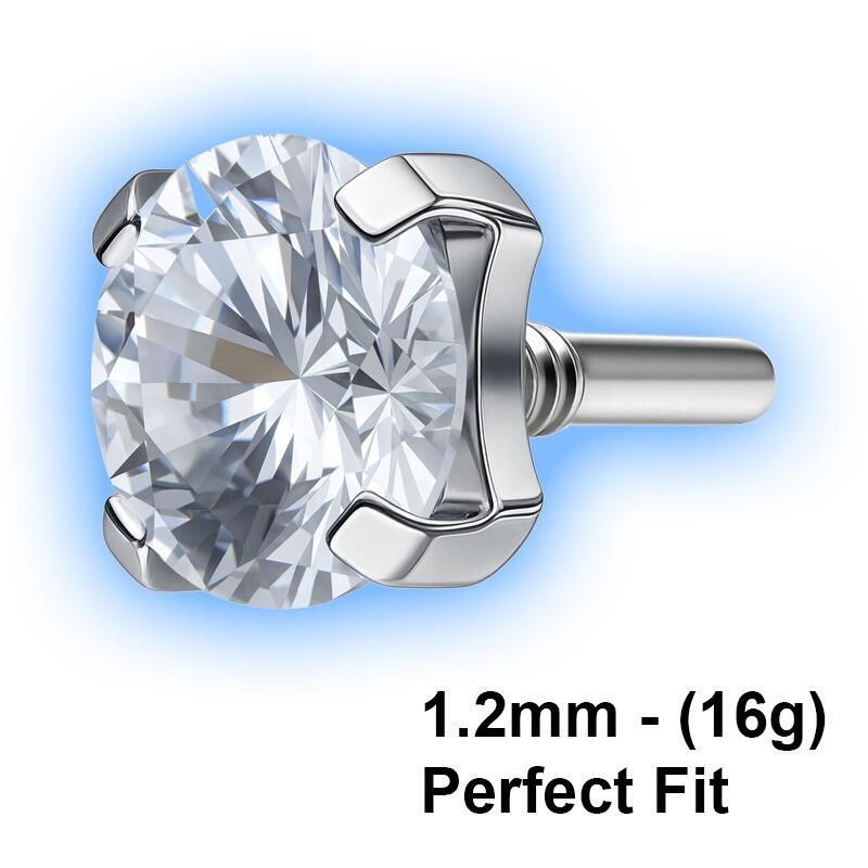 Titanium Perfect Fit Internal Thread Claw set gem - 1.2mm (16g)