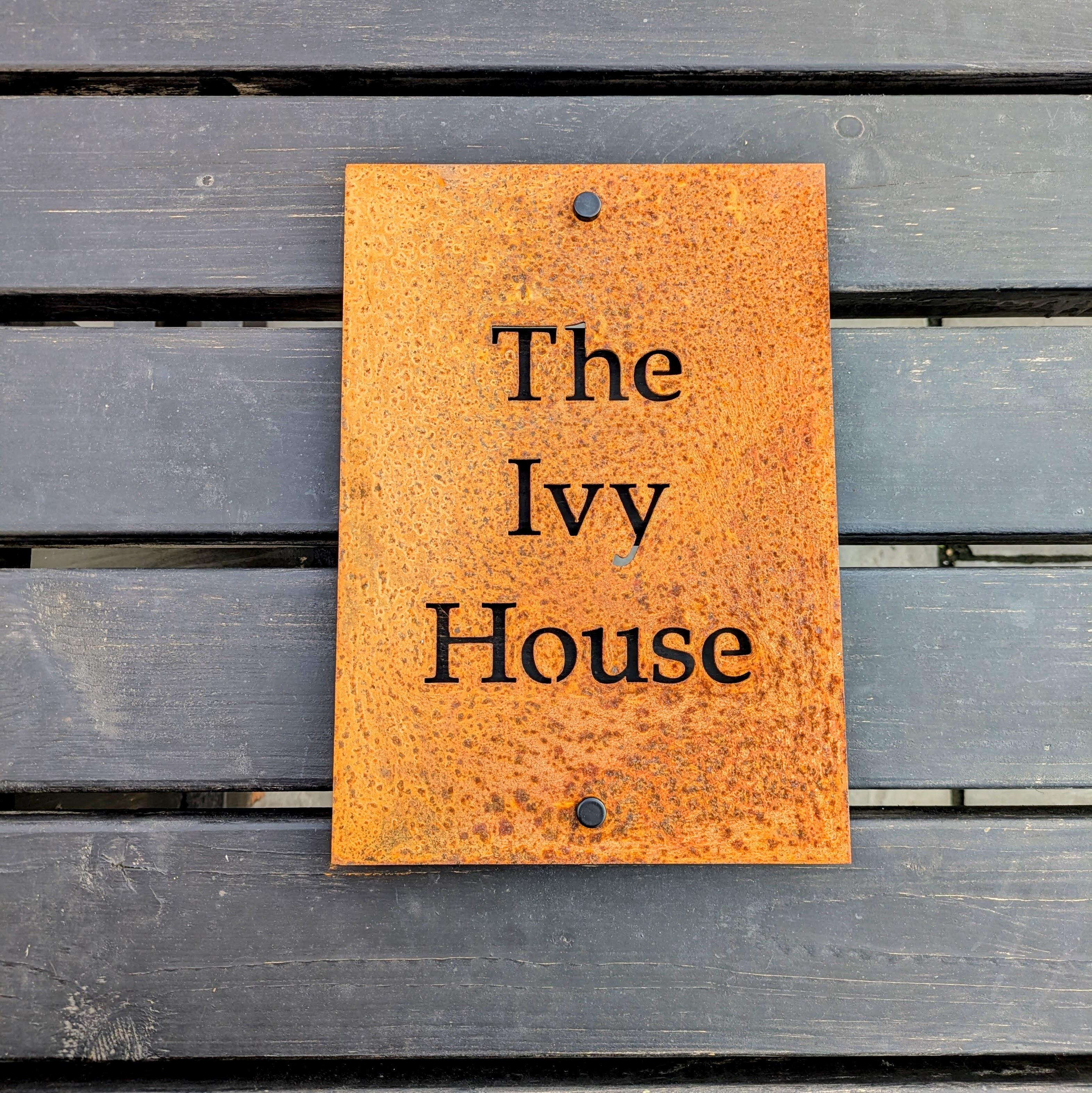 Corten steel A4 portrait sign