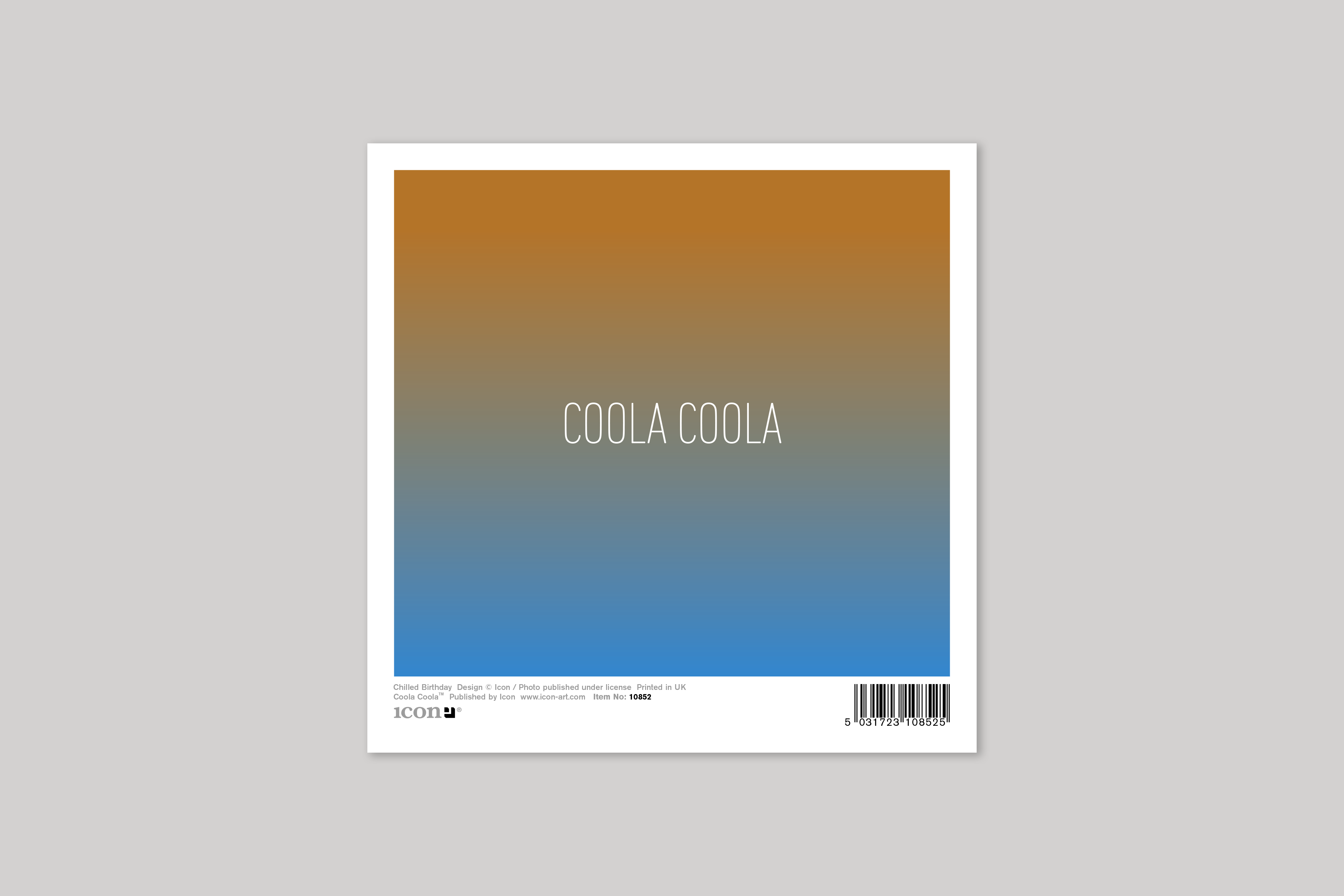 Have a Chilled Birthday is from Coola Coola an uber-cool range of animal cards published by Icon, back page.
