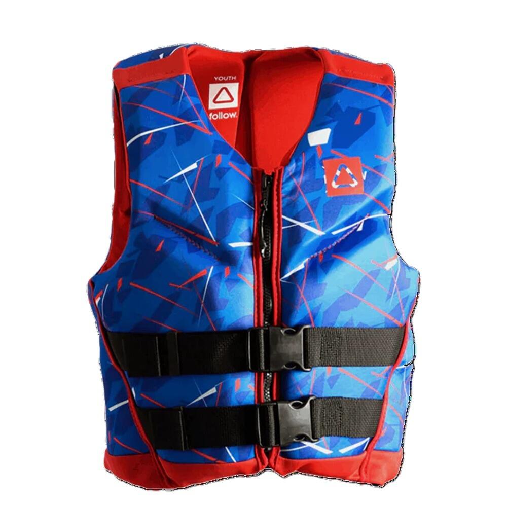 Follow POP Youth Life Vest Neo Style Kids Buoyancy Aid Life Vest Blue/Red