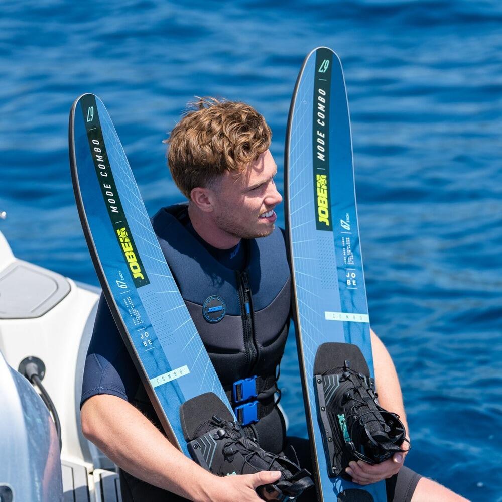 Jobe Mode Combo Water Skis, 67 Inch Blue 2026 Action 4