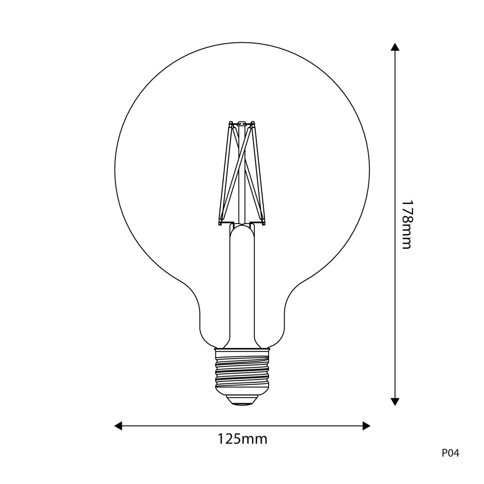 P04 LED Porcelain Effect Globe Bulb, G125 7W 640LM CRI 95 E27 2700K