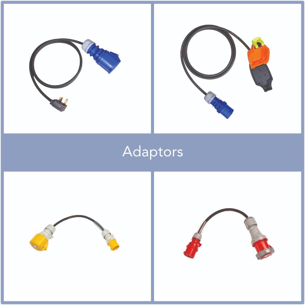 Industrial 110V 230V and 415V PCE electrical adaptors