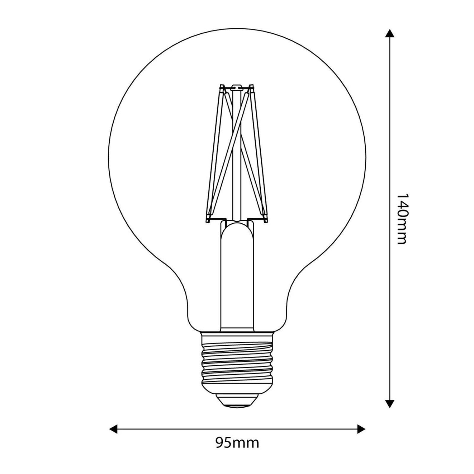 P08 LED Porcelain Effect Globe Bulb, G95 12W 1520LM CRI 95 E27 2700K