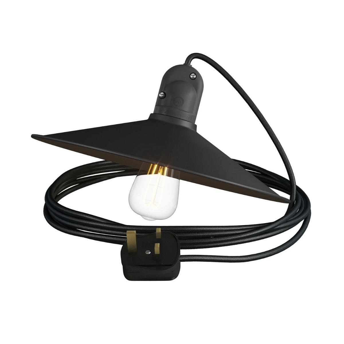 Matt Black Swing Shade Outdoor Snake - Portable plug in garden lighting
