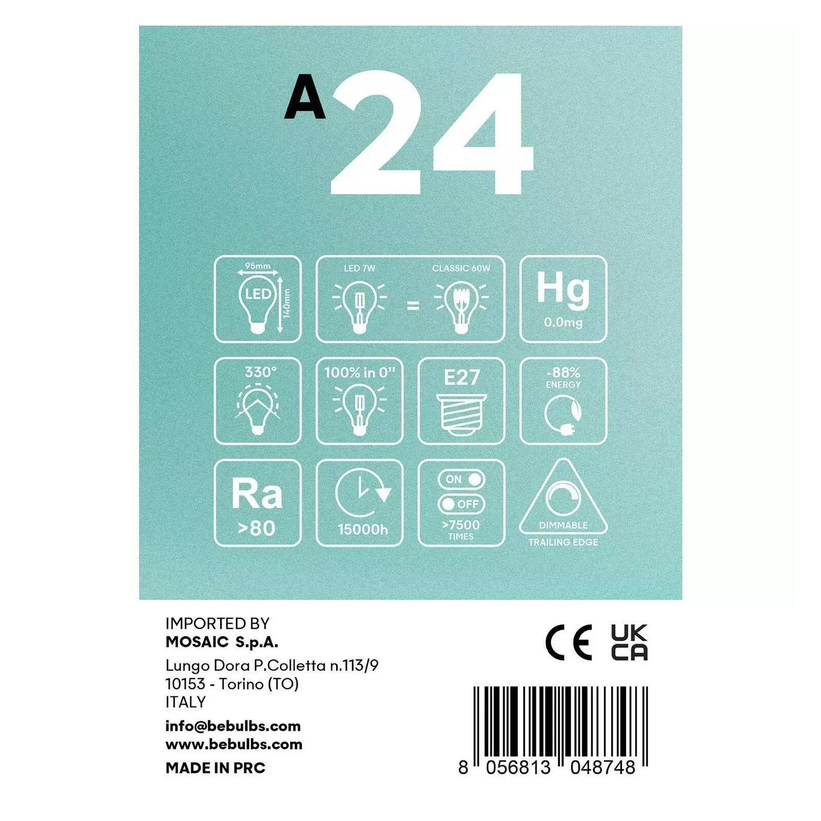 A24 LED Copper Half-Sphere Dimmable Globe Bulb, G95 7W E27 2700K