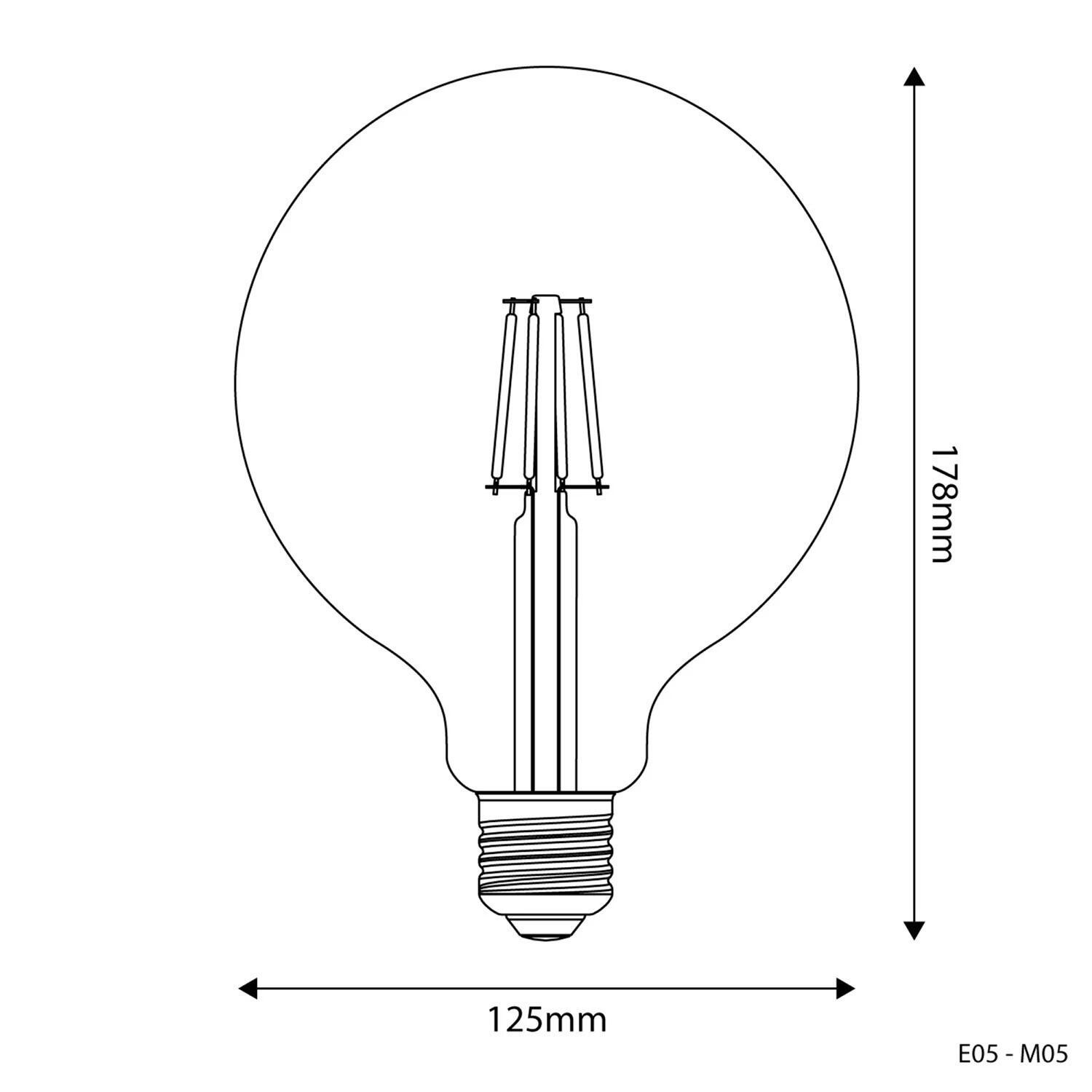 M05 LED Milky Globe Bulb, G125 4W 470LM E27 2700K