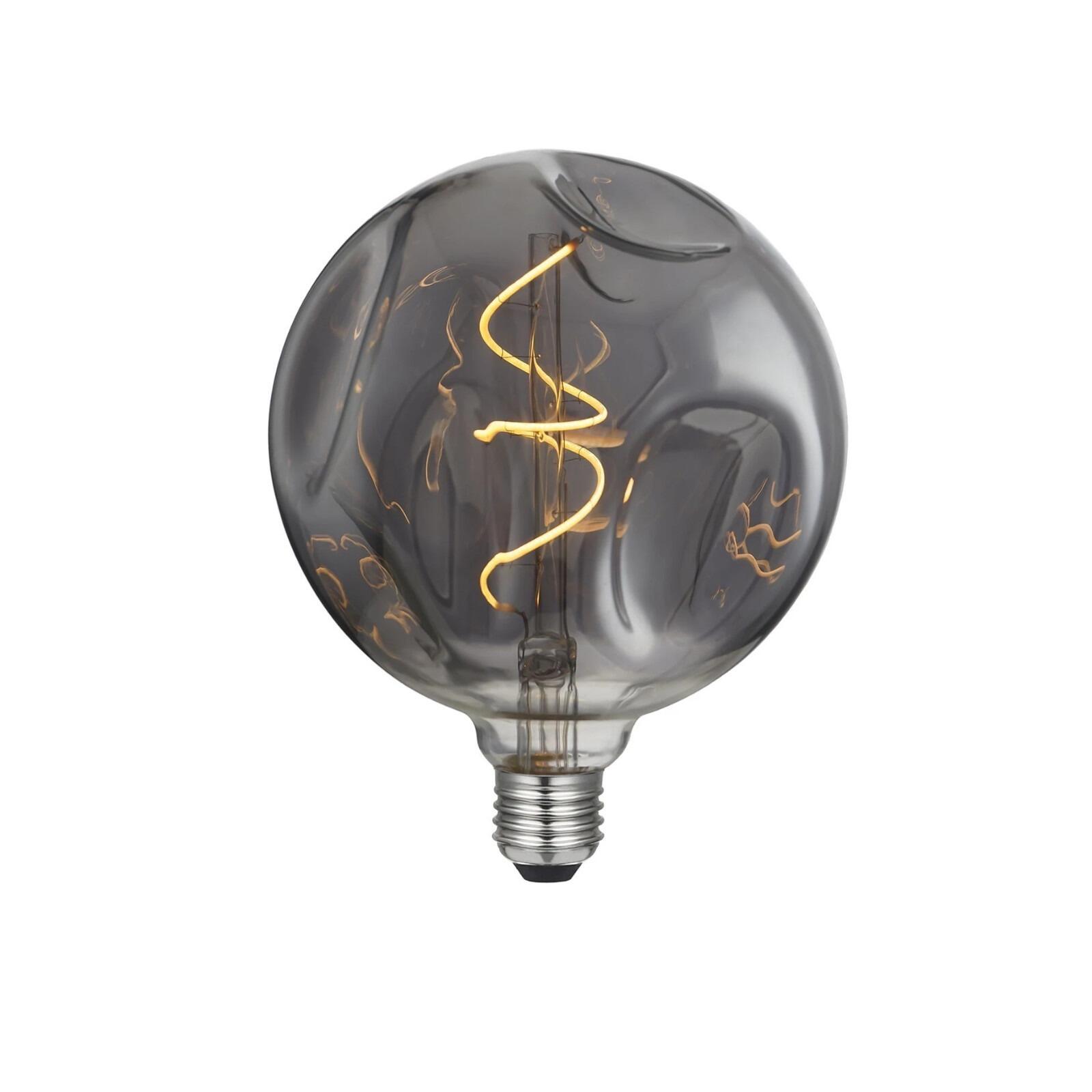 S03 LED Bumped Smokey Spiral Filament Dimmable Globe Bulb, G140 5W 150LM E27 2000K