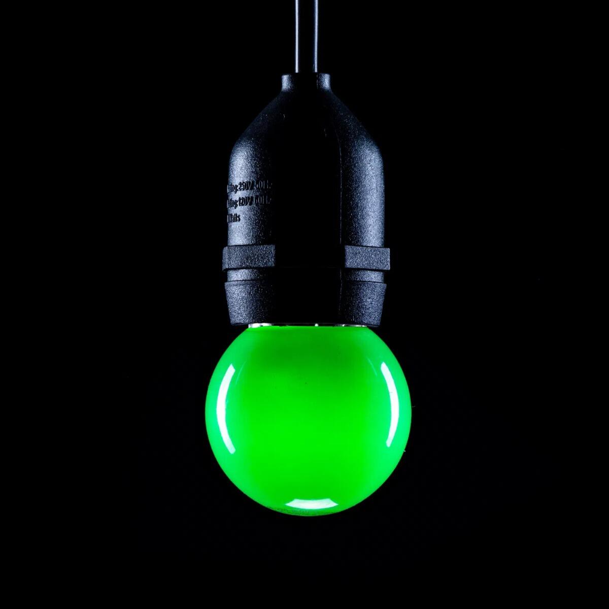 1.5W ES (E27) Green Golf Ball LED Lamp, 100LM | festoon and decorative lighting | powershackshop.co.uk