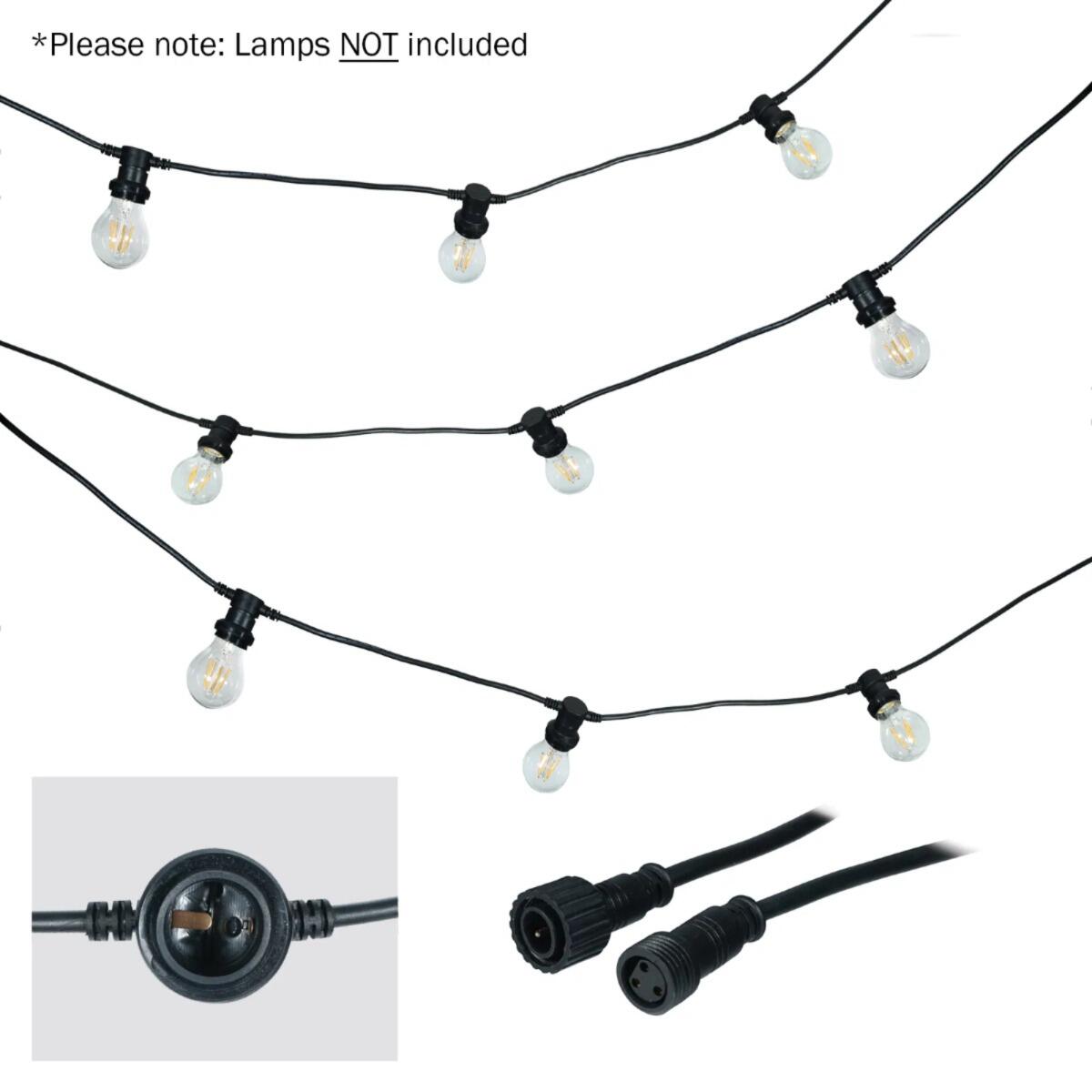 ES Festoon with 1 Metre Spaced Lamp Holders - LEDJ Commercial | powershackshop.co.uk