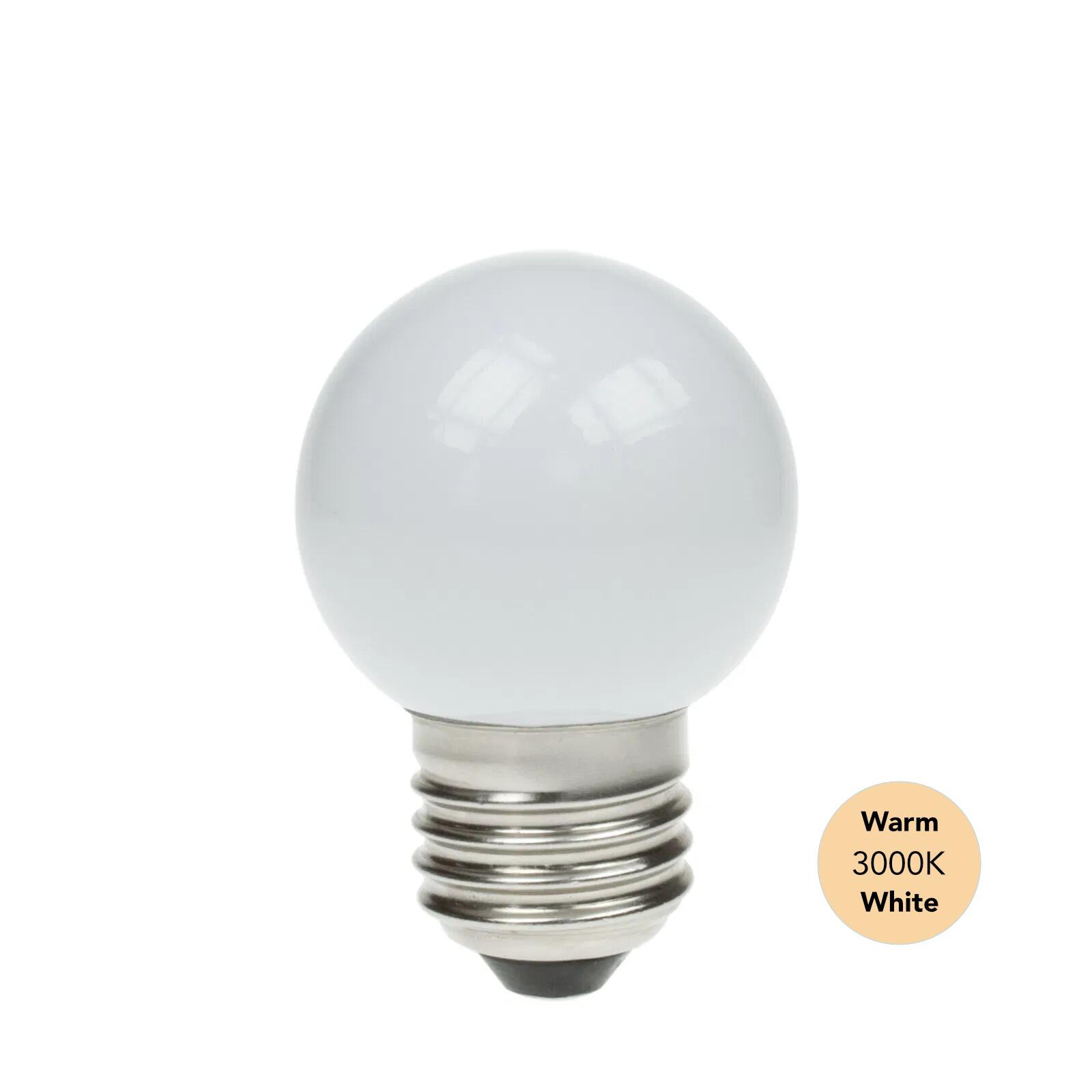1.5W ES (E27) 3000K Warm White Golf Ball LED Lamp, 100LM | Festoon and Decorative Lighting | powershackshop.co.uk