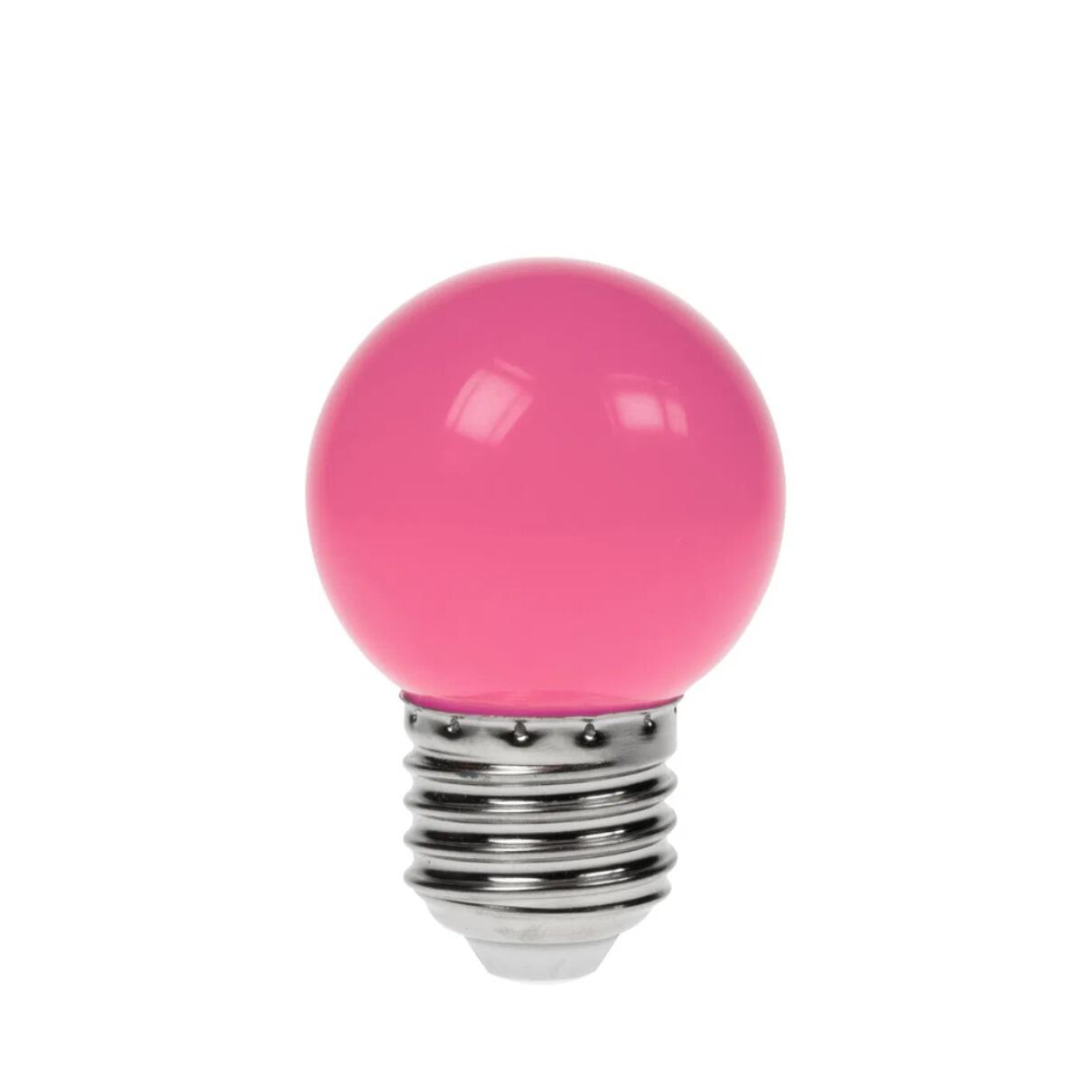 1.5W ES (E27) Pink Golf Ball LED Lamp, 100LM | festoon and decorative lighting | powershackshop.co.uk