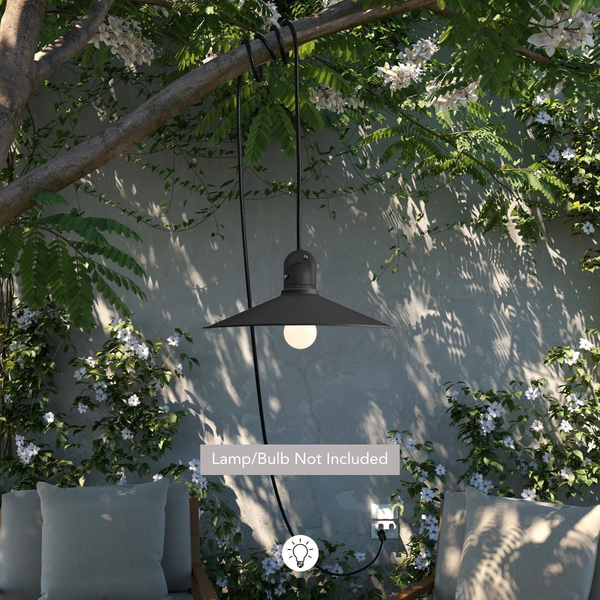 Matt Black Swing Shade Outdoor Snake - Portable plug in garden lighting
