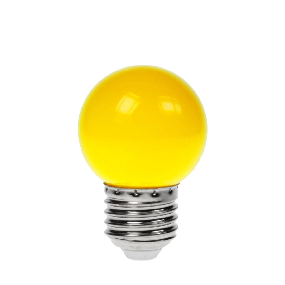 1.5W ES (E27) Yellow Golf Ball LED Lamp, 100LM | festoon and decorative lighting | powershackshop.co.uk