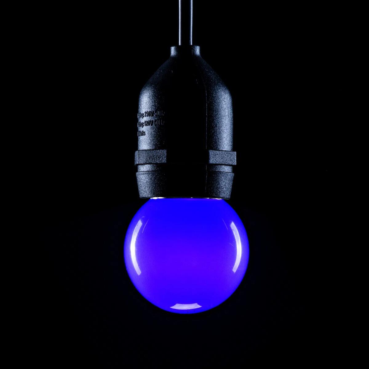 1.5W ES (E27) Blue Golf Ball LED Lamp, 100LM | festoon and decorative lighting | powershackshop.co.uk