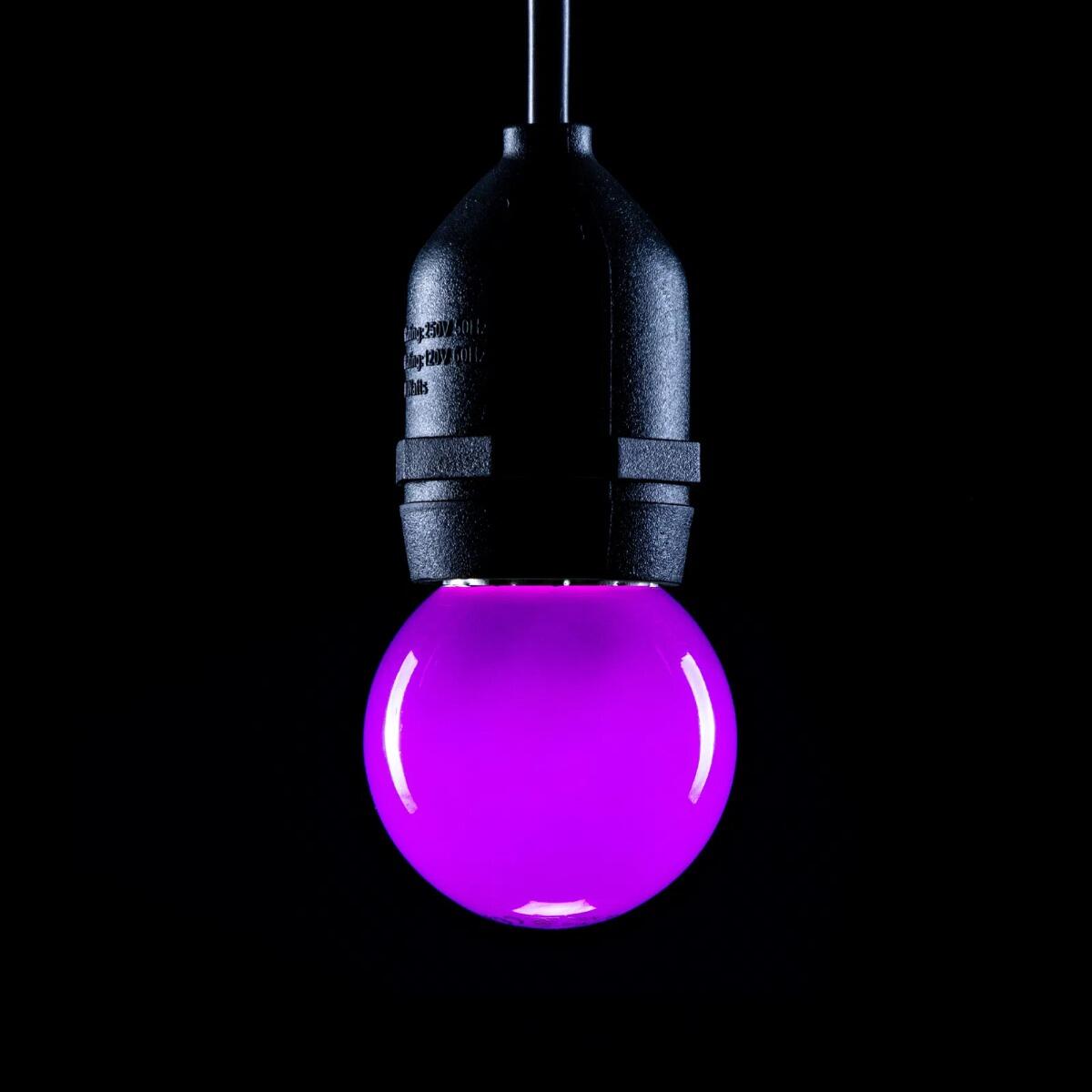 1.5W ES (E27) Purple Golf Ball LED Lamp, 100LM | festoon and decorative lighting | powershackshop.co.uk