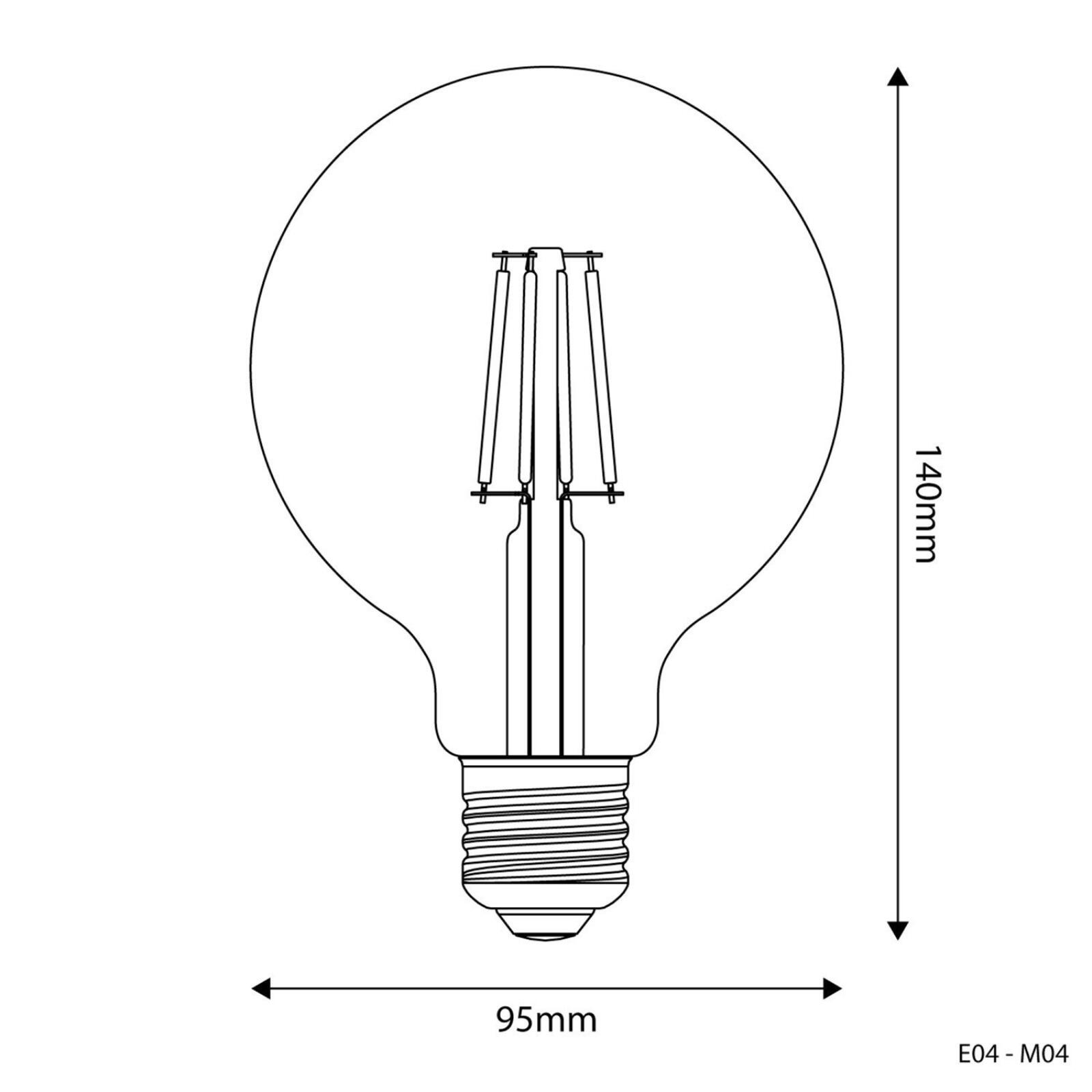M04 LED Milky Globe Bulb, G95 4W 470LM E27 2700K