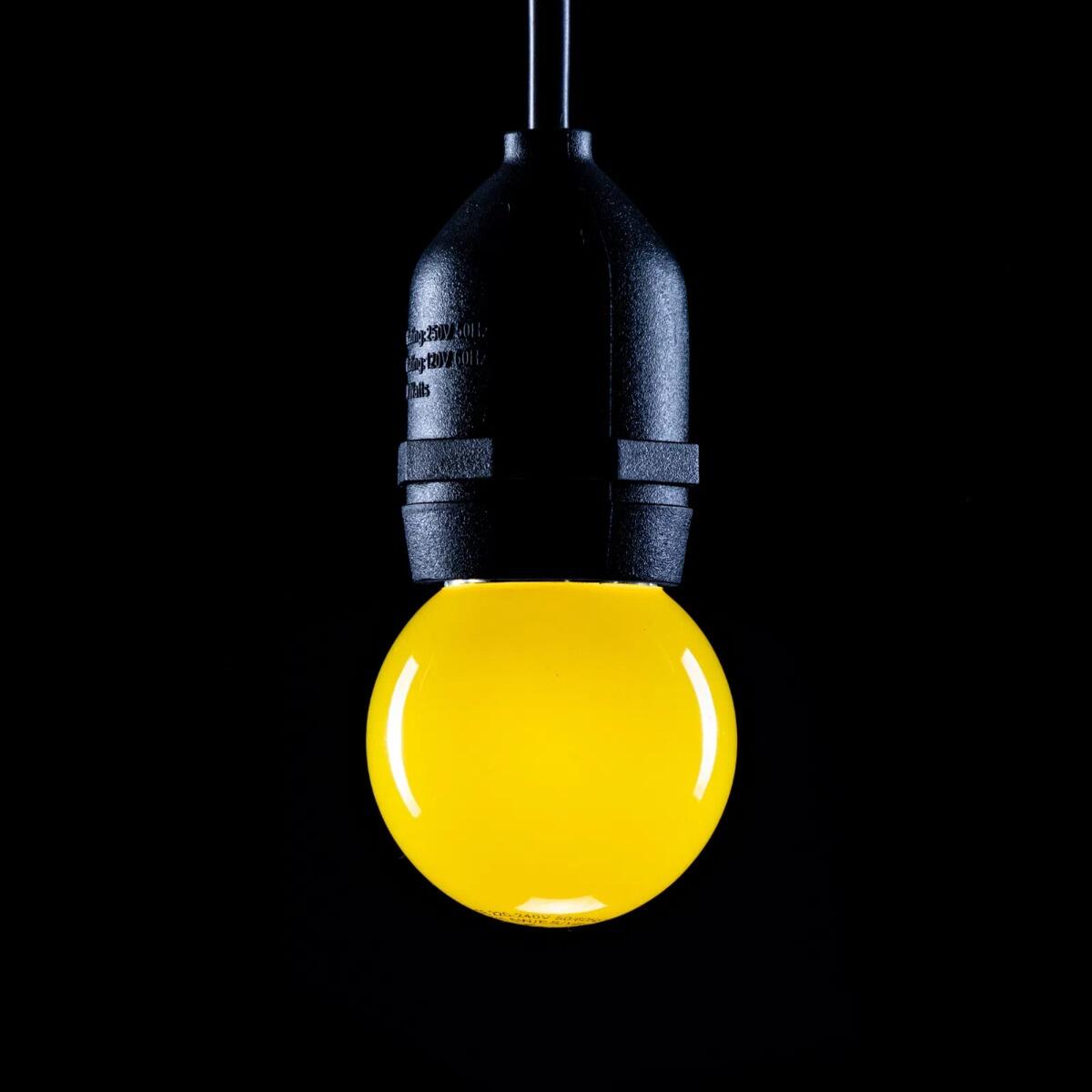 1.5W ES (E27) Yellow Golf Ball LED Lamp, 100LM | festoon and decorative lighting | powershackshop.co.uk
