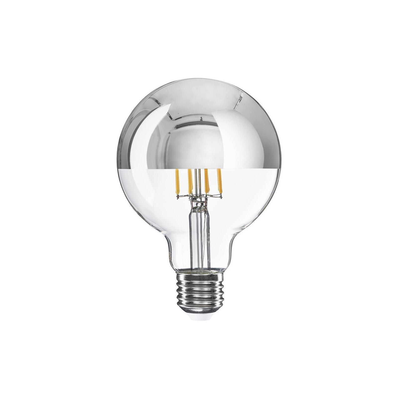 A04 Clear Glass With Half-Sphere Silver Dimmable Bulb, G95 7W E27 2700K