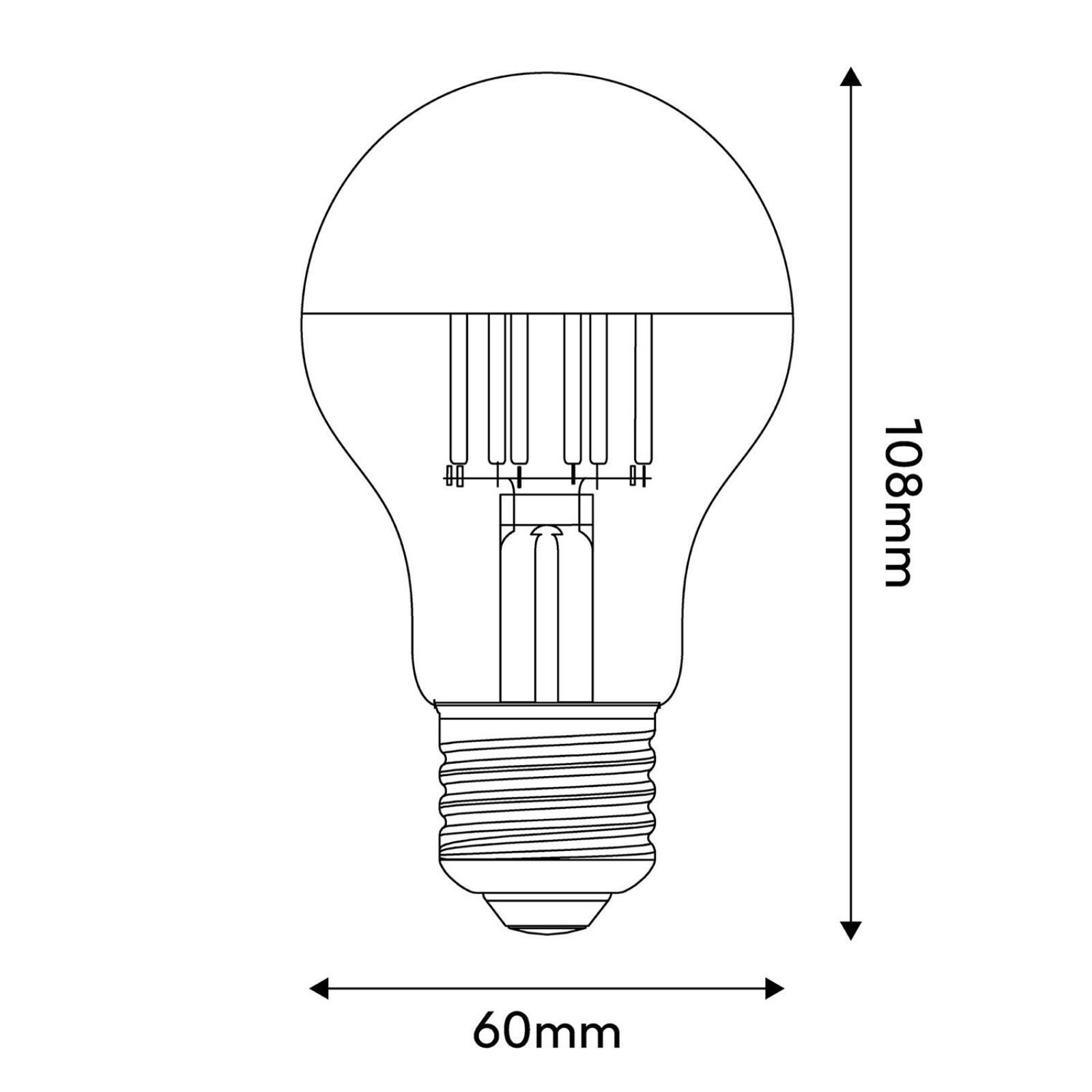 A22 LED Copper Half-Sphere Dimmable Drop Bulb, A60 7W E27 2700K