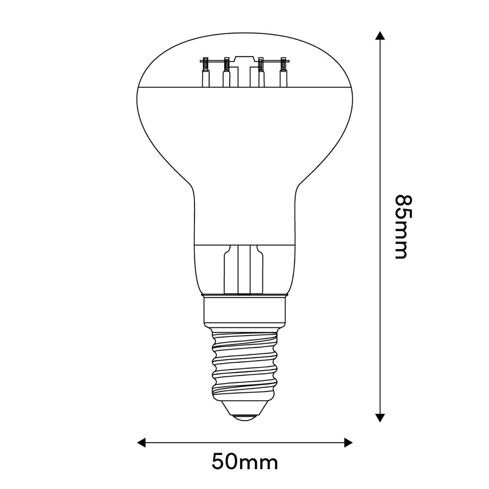 A06 LED Silver Mirror Dimmable Light Bulb, R50 4W E14 2700K