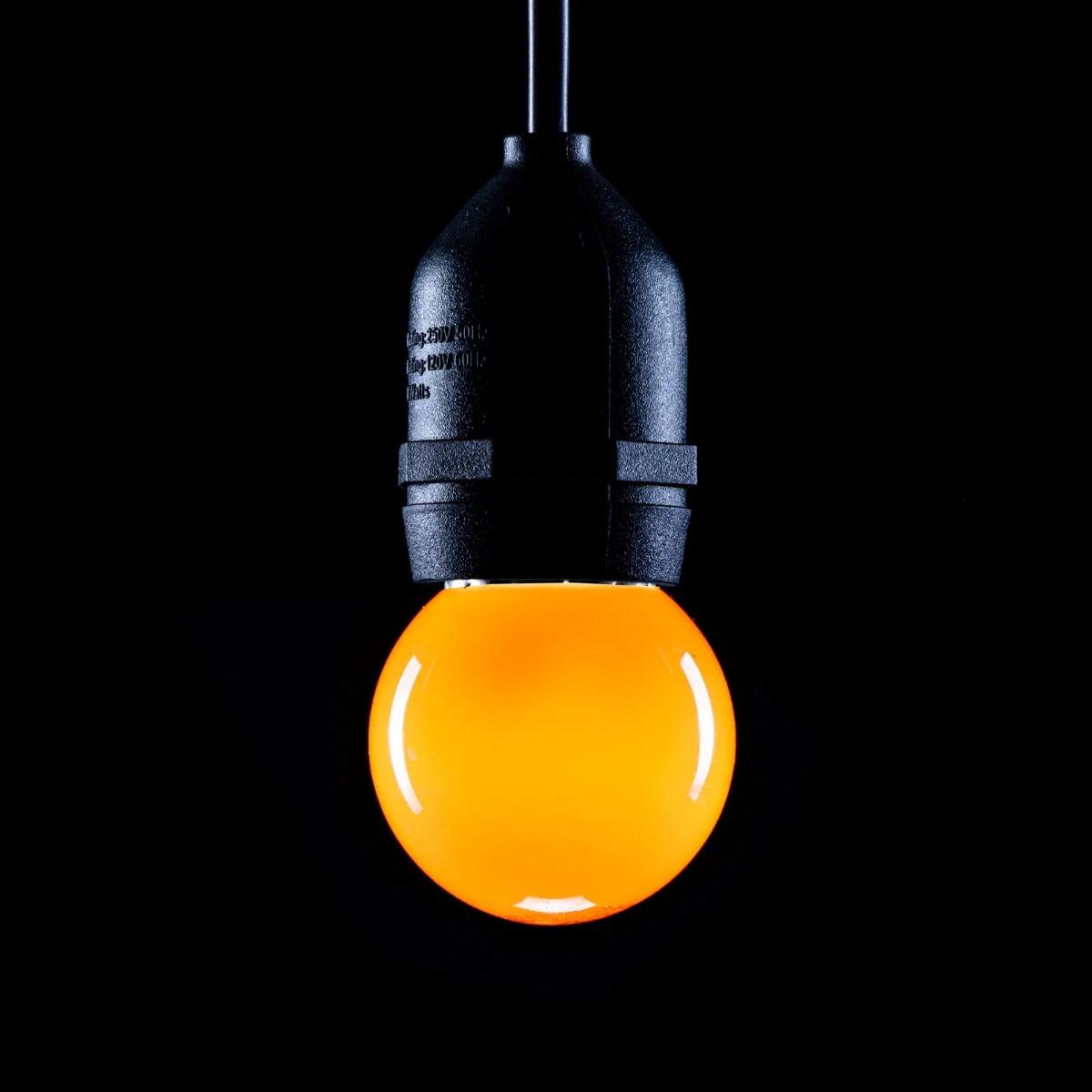 1.5W ES (E27) Orange Golf Ball LED Lamp, 100LM | festoon and decorative lighting | powershackshop.co.uk
