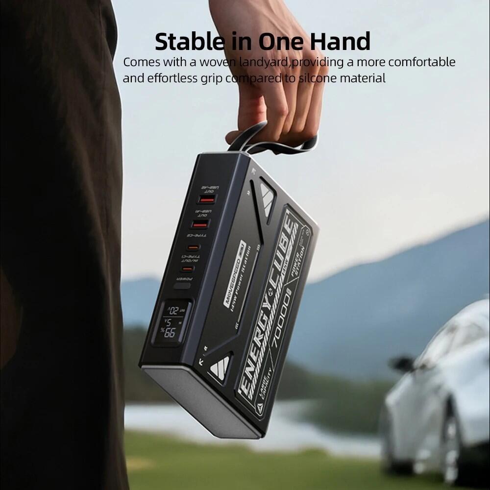 MOVESPEED Z70 Pro Max 70000mAh Power Bank, 145W Compact 1.93x7.41x5.46 inches, Black