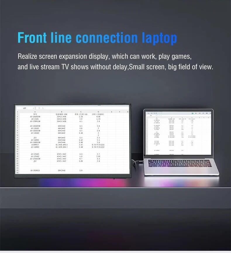 Anmite Matte Black Portable Monitor