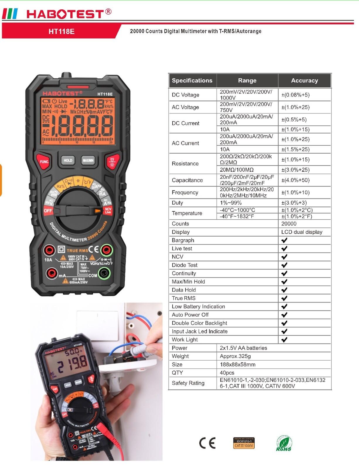 20000 count digital multimeter