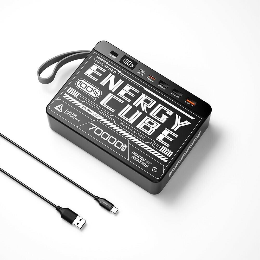 MOVESPEED Z70 70000mAh power bank black with grey text and LCD display