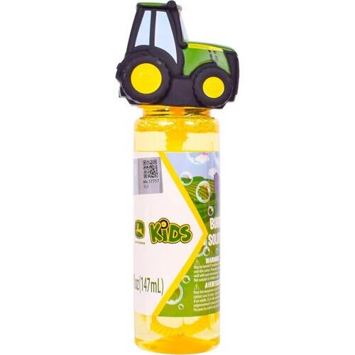 John Deere bubble bottle with tractor topper straight on