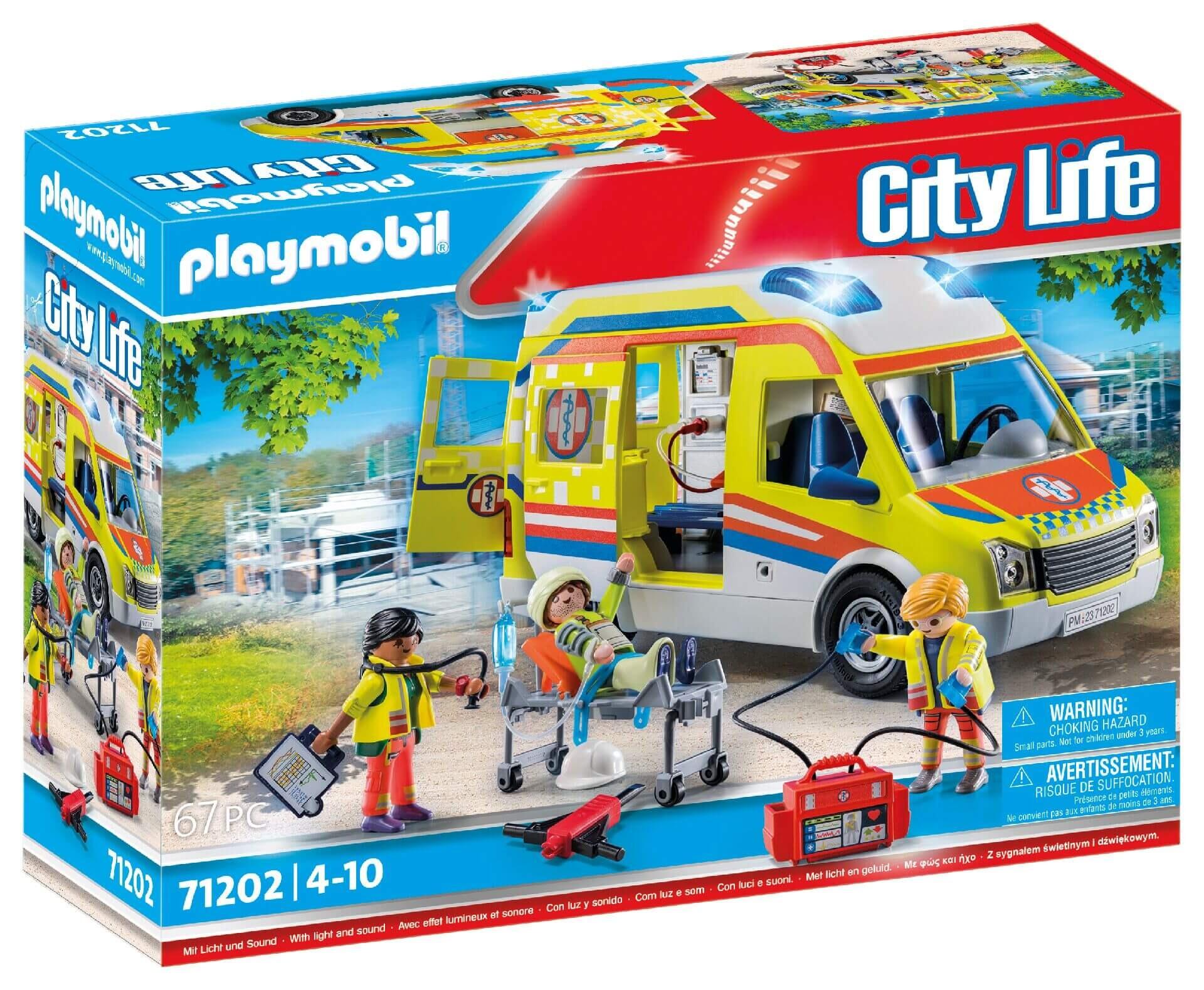 Box packaging of PLAYMOBIL 71202 Ambulance with Lights set