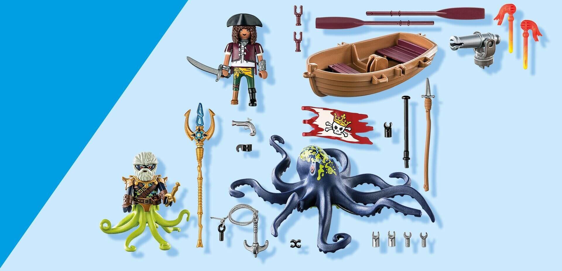 Playmobil Giant Octopus playset parts and accessories