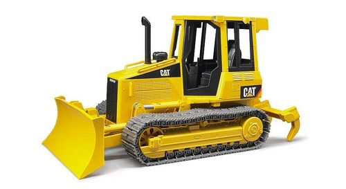 Toy Caterpillar bulldozer on tracks with front blade