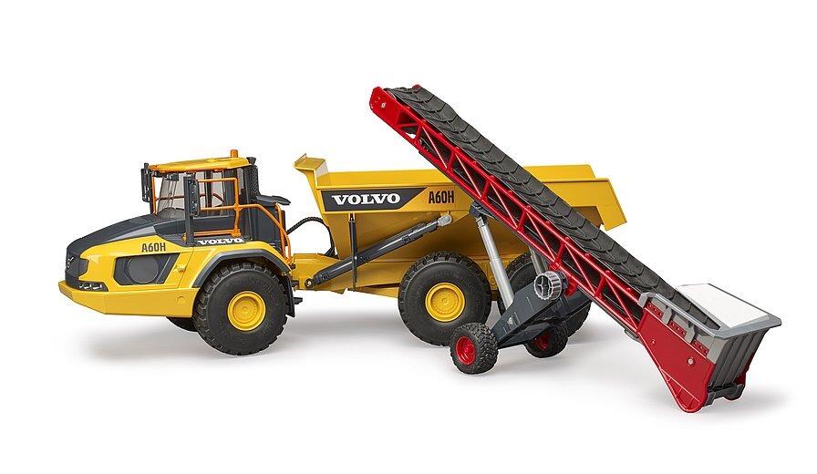 Bruder toy conveyor belt loading a wheel loader