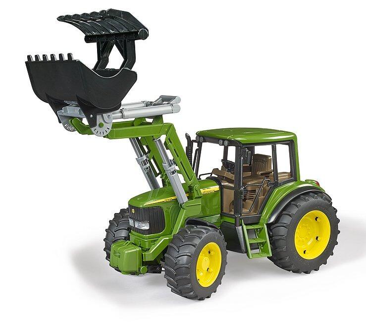 Bruder John Deere 6920 tractor lifting bucket with front loader raised