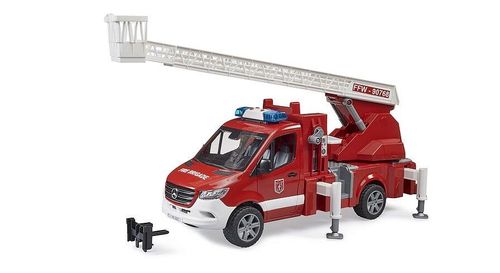 Bruder Mercedes-Benz Sprinter fire engine toy with extended turntable ladder and rescue basket