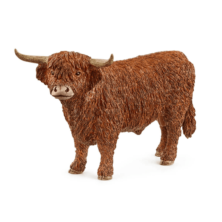 Realistic Toy Highland Bull Figure
