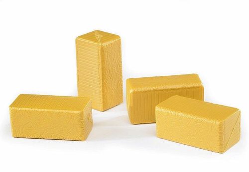 4 block hay bales shown on white background