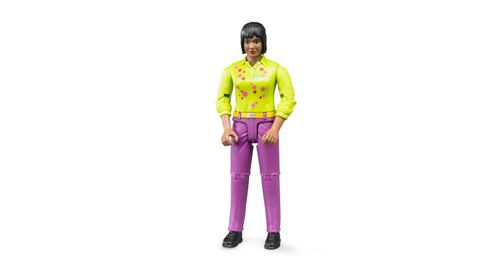 Woman - Medium Skin - Pink Jeans - 1:16 Scale Figure on White Background