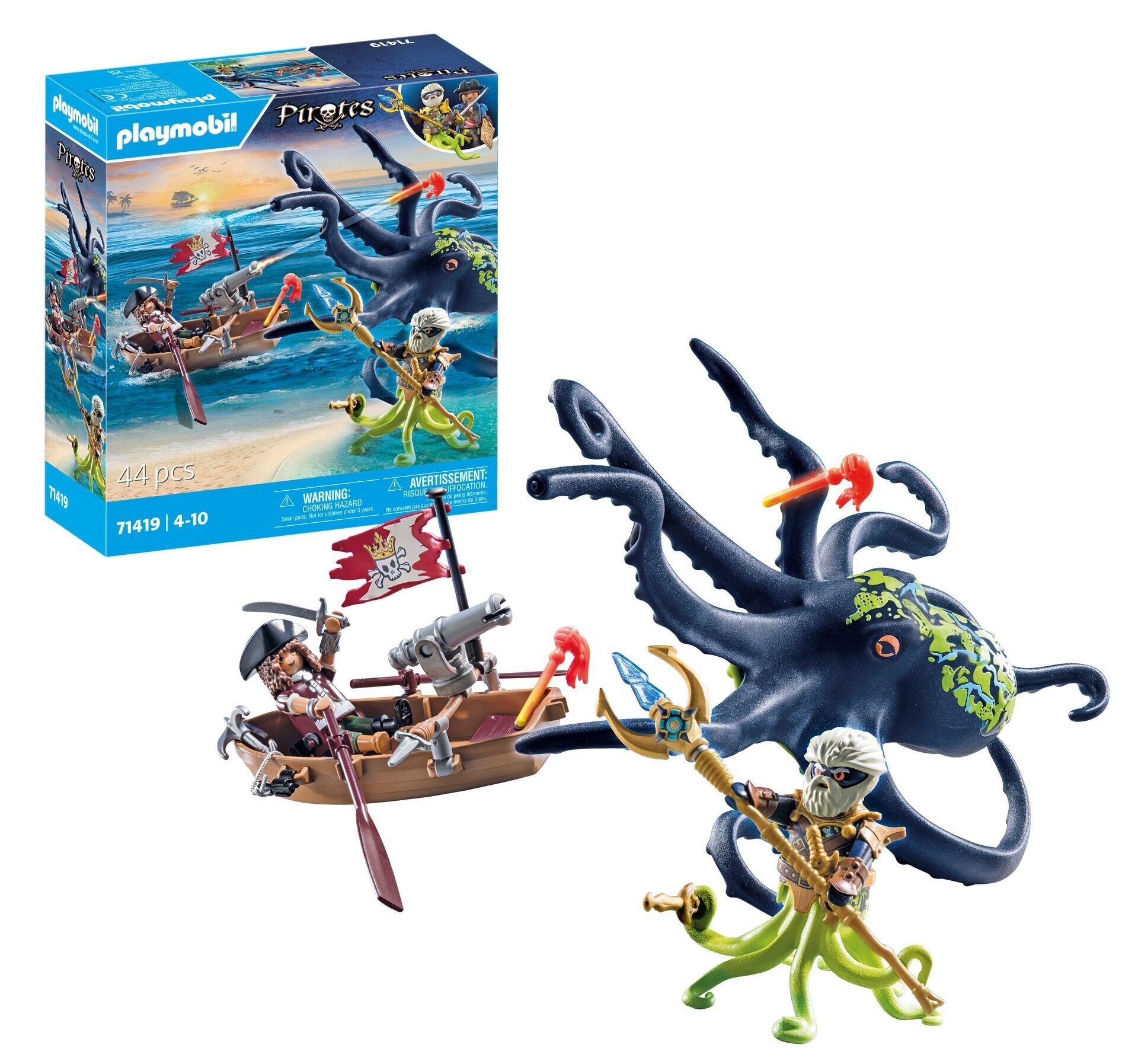 PLAYMOBIL 71419 Battle with the Giant Octopus figures