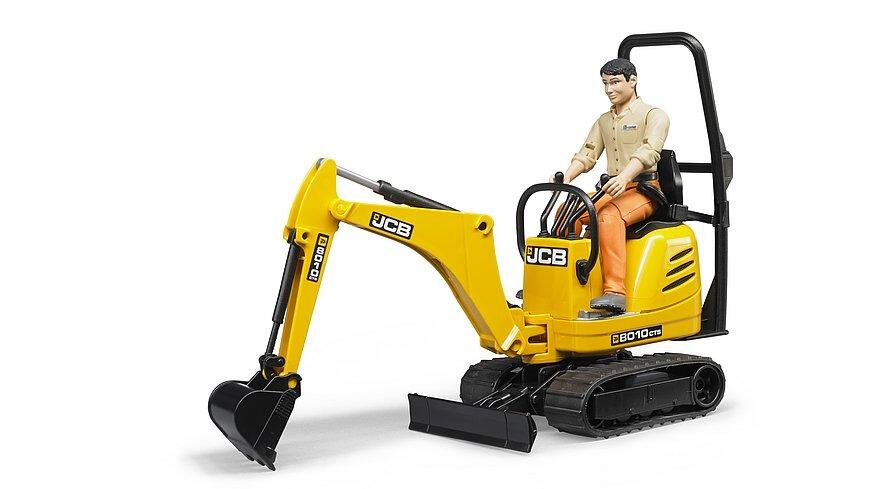 JCB Micro Excavator 8010 CTS toy digger with worker figure in seated position